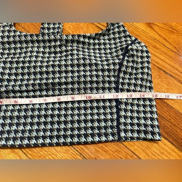 THE UPSIDE Houndstooth Margot Crop Top Check Green/Blue Sport US 10 Activewear - Picture 4 of 8